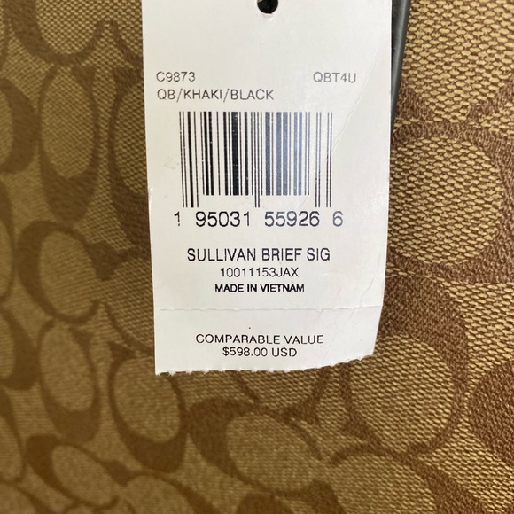 Coach NEW Leather Sullivan Unisex Portfolio Briefcase NEW - Picture 11 of 13